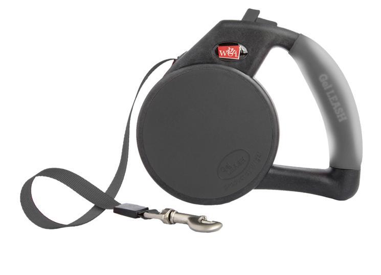 Wigzi Retractable Dog Leash with Gel Handle in Black