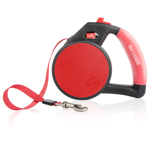 Wigzi Retractable Dog Leash with Gel Handle in Red